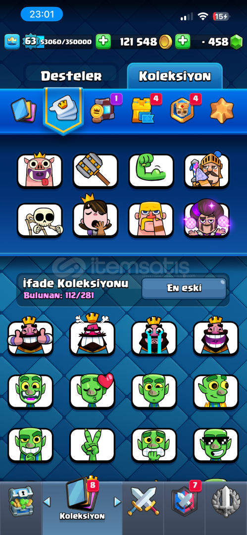63 LEVEL 12 BİN KUPA HESAP NEREDEYSE FULL EVRİM