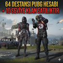 64 destansı pubg hesabı + 10 sv klan satılık