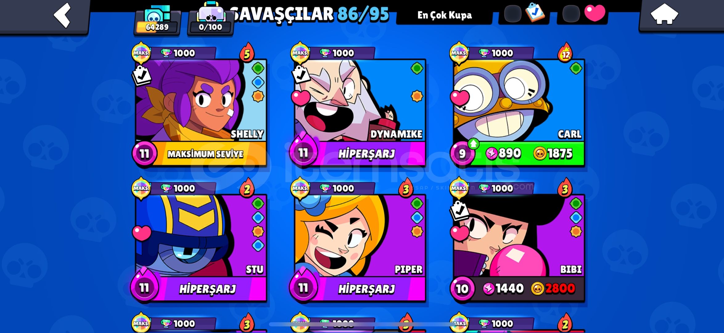 64K Brawl Stars Hesabı (İndirim Yaparız)