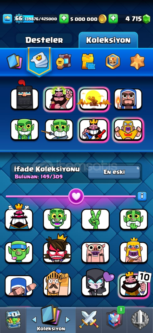 ⭐66 Level/23 Evrimli Kart/4715 Elmaslı/149 Emoji ⭐66 Level/23 Evrimli Kart/4715 Elmaslı/149 Emoji