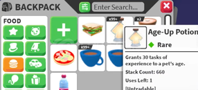 660 AGE UP POTION + RANDOM PETS + HESAP KARLI