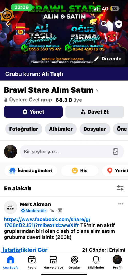 68 bin kişilik brawl stars grubu  68 bin kişilik brawl stars grubu