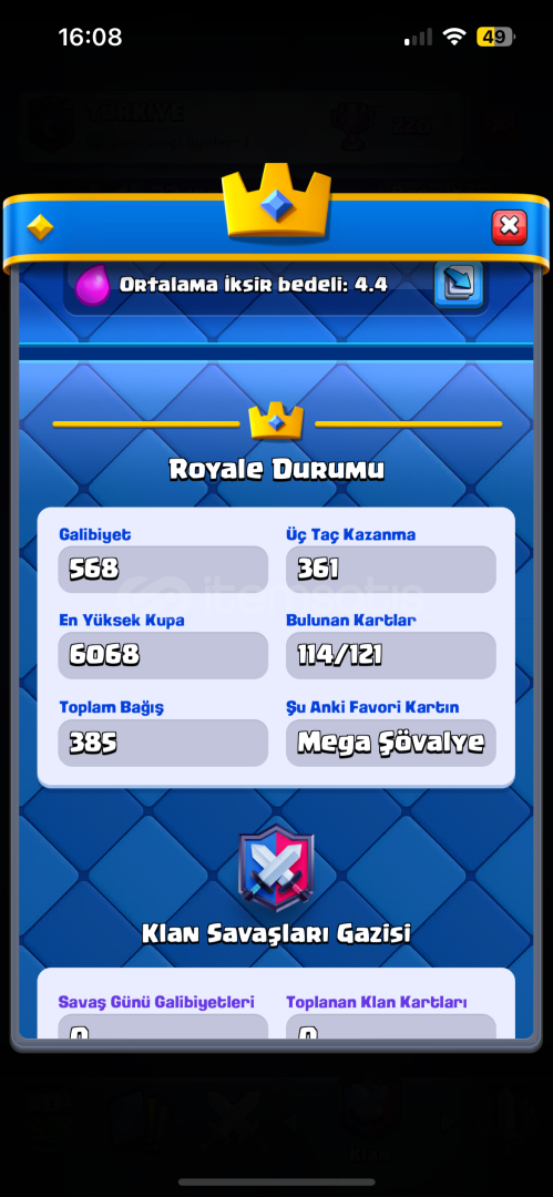 6K 2 YIL OYNANMIŞ EFSANE CR HESABI 6K 2 YIL OYNANMIŞ EFSANE CR HESABI