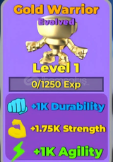 6x 1 level gold warrior evoled