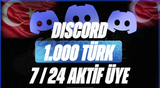 7/24 AKTİF VE TÜRK | 1000 ÜYE FOTOLU ⭐ Discord