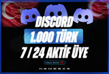 7/24 AKTİF VE TÜRK | 1000 ÜYE FOTOLU ⭐ Discord