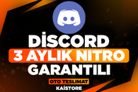 ⭐️ 7/24 OTO TESLİMAT - DİSCORD 3 AYLIK NİTRO ⭐️