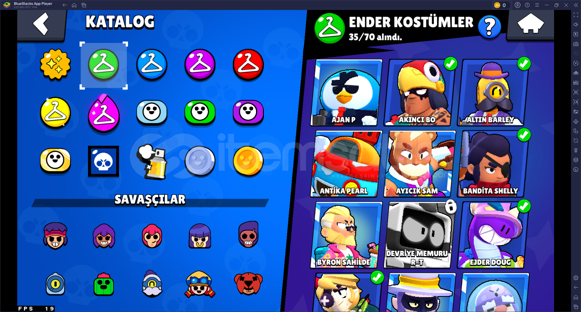 19 BRAWL PASSLI 71 DESTANSI KOSTÜMLÜ 33K+ 19 BRAWL PASSLI 71 DESTANSI KOSTÜMLÜ 33K+