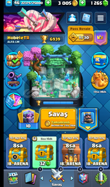 7 evrimli 3 elit kartlı bir clash royale hesabı