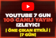 ⭐️[7 GÜN] 100 YOUTUBE CANLI YAYIN İZLEYİCİ⭐️
