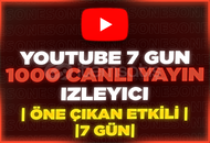 ⭐️[7 GÜN] 1000 YOUTUBE CANLI YAYIN İZLEYİCİ⭐️