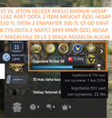 7 MADALYALI 39 LV 550 DOTA 2 300 TL CS GO ENVAN