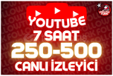⭐ 7 Saat 250-500 Youtube Canlı İzleyici ⭐