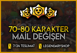 ⭐[70-90 Karakter Garanti Mail Değişen⭐