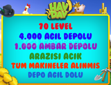 70 LEVEL 4000 AĞIL 1000 AMBAR DEPOLU OYUN