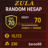 +70 Level Zula Random Hesap