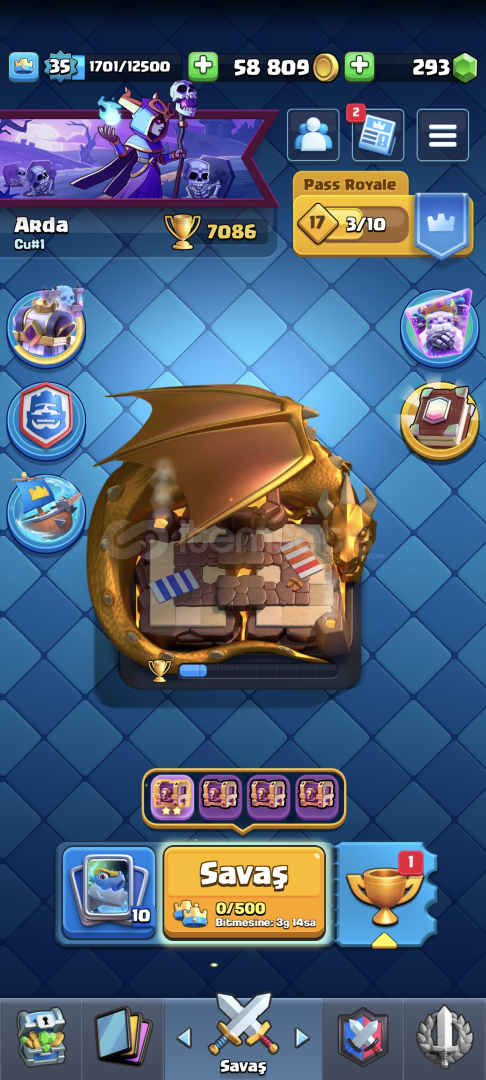 ⭐7000⭐Kupa 4 Evrim 35 Seviye Hesap