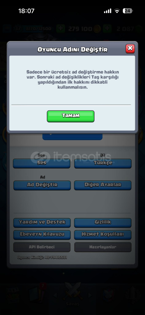 ⚡7275KUPA 37 SEVİYE 8EVRİMLİ HESAP ⚡ ⚡7275KUPA 37 SEVİYE 8EVRİMLİ HESAP ⚡