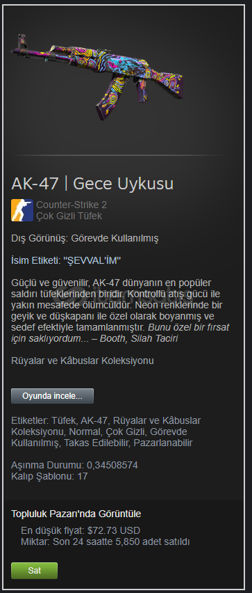 73+ dolarlık skin 2000 tlll