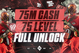 ✨75M Cash + 75 Level + Full Unlock | GTA✨