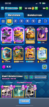  7600 KUPA 44 SEVİYE 7+1 EVRİM HER ŞEY VAR