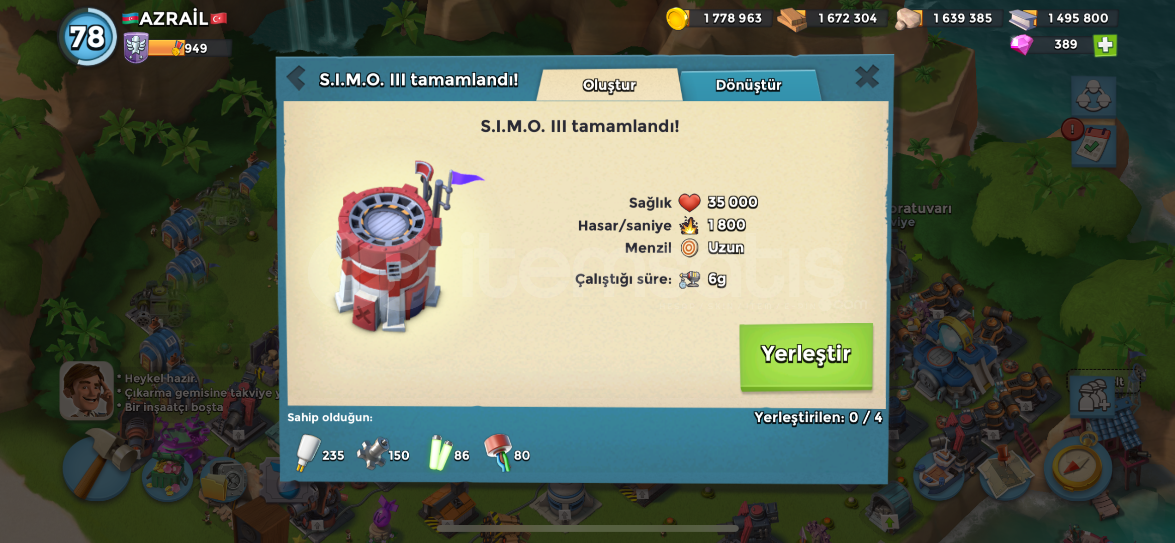 78 Seviye Boom Beach Hesabı 78 Seviye Boom Beach Hesabı