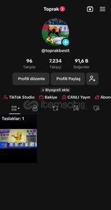 7K TAKİPCİLİ EFSANE TİKTOK HESABİ