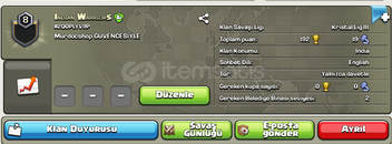 8 LVL Kristal 3 uygun fiyatlı klan