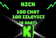 (8 Saat) 100 İzleyici + 100 Chat [Sorunsuz]