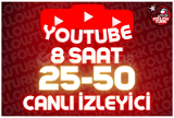 ⭐ 8 Saat 25-50 Youtube Canlı İzleyici ⭐