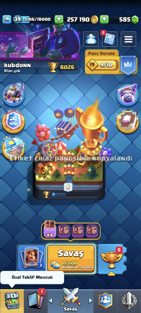 ⭐8000 KUPA⭐39 LEVEL⭐VİP⭐ ⭐8000 KUPA⭐39 LEVEL⭐VİP⭐