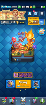 8000 Kupa Clash Royale Hesap, Bakmadan geçme 