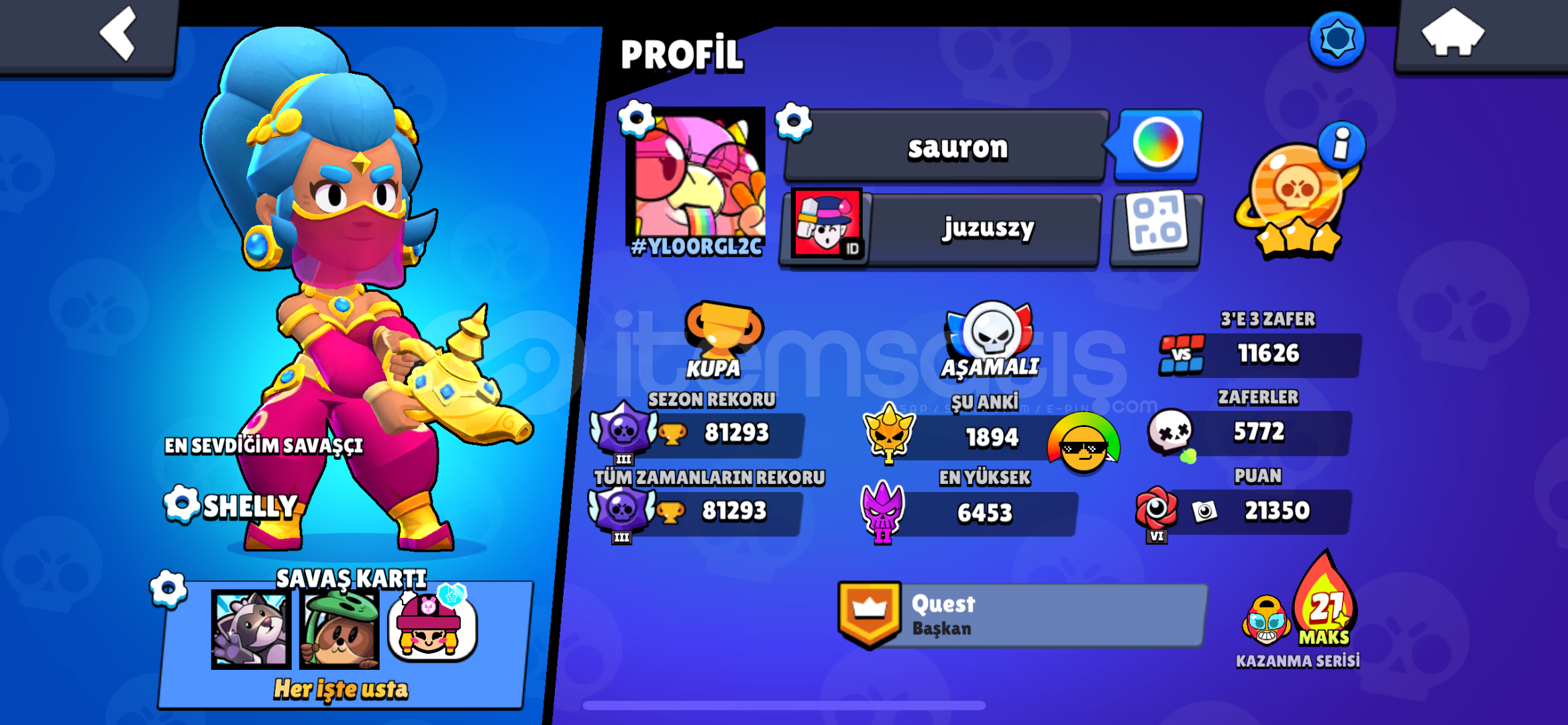81k BRAWL STARS HESABI  81k BRAWL STARS HESABI