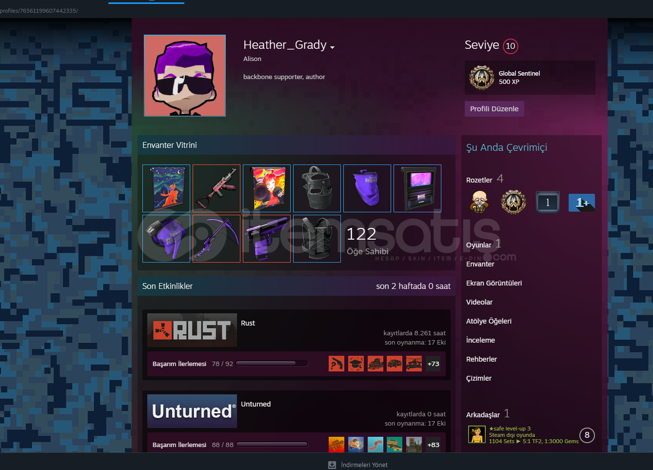 +8200 saat +52 skin 10 lvl steam bütün erişim +8200 saat +52 skin 10 lvl steam bütün erişim