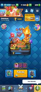 ⭐️ 8208 kupa ⭐️ 119 Kart ⭐️Efsane Hesap⭐️