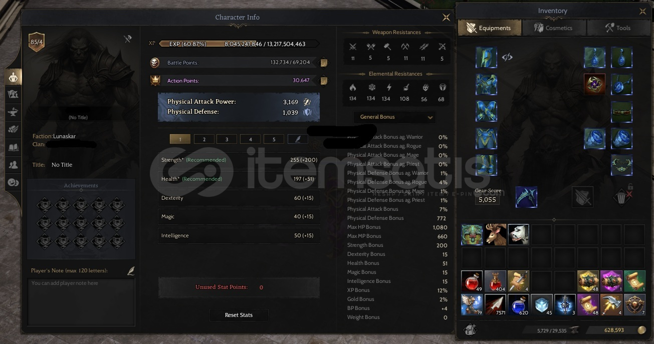 85/4 +17 RELIC LUNASKAR ITEMLİ WARRIOR 85/4 +17 RELIC LUNASKAR ITEMLİ WARRIOR