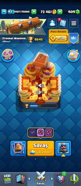 ⭐8650 kupa⭐43 seviye⭐3 evrim⭐117 kart⭐