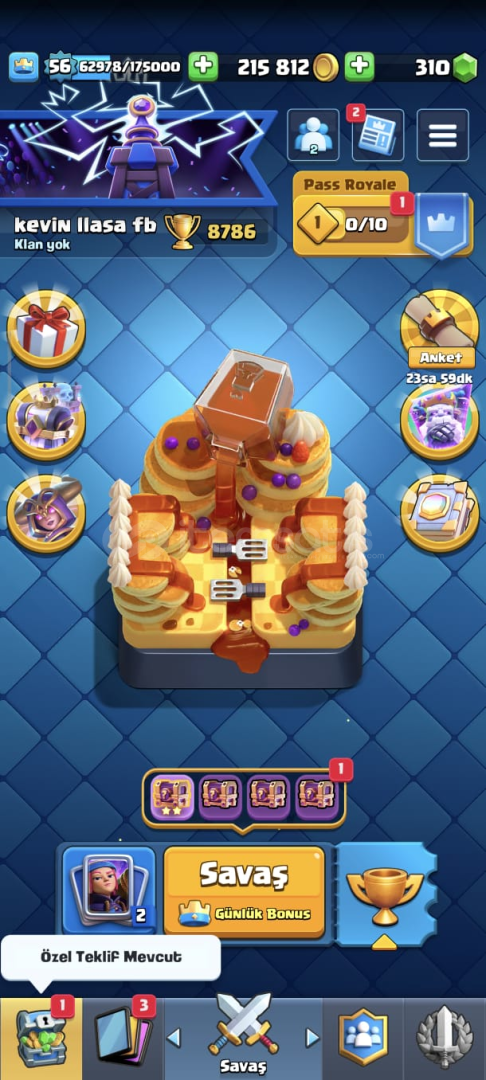 ⚡8700 KUPA⚡56 LEVEL⚡3 EVRİM KELEPİR⚡ ⚡8700 KUPA⚡56 LEVEL⚡3 EVRİM KELEPİR⚡