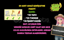 89 ADET ARAZİ GENİŞLETME PAKETİ HAYDAY