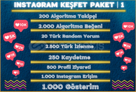 8x | İNSTAGRAM KEŞFET PAKETİ 1