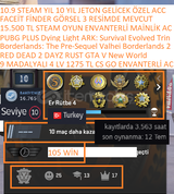 9 MADALYALI 4 LV 1275 TL CS GO ENVANTERLİ RED D