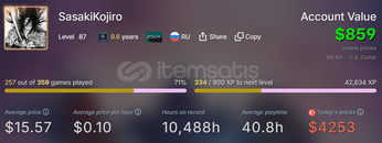 9 yıllık 87 Level hesap