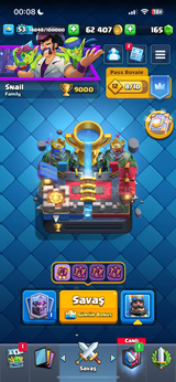 9000 kupa 8 yıllık Clash Royale Hesabı