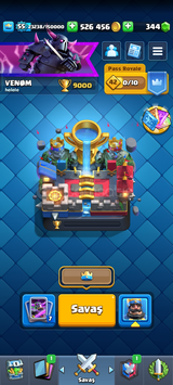  9000 KUPA CLASH ROYALE HESAP 4. LİG
