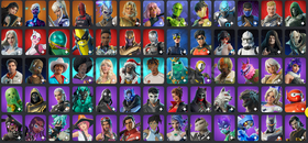 91 SKİN + 131 PİCKAXE + 159 ÇANTA + 85 GLİDER