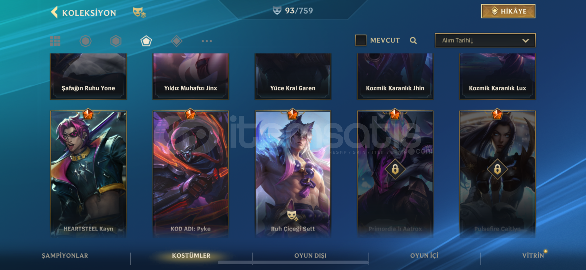 93 kostümlü 156 level zümrüt 1 görmüş hesap