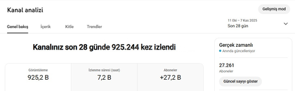 950 BİN İZLENME 27K ABONE İSPANYOL SHORTS SATILR