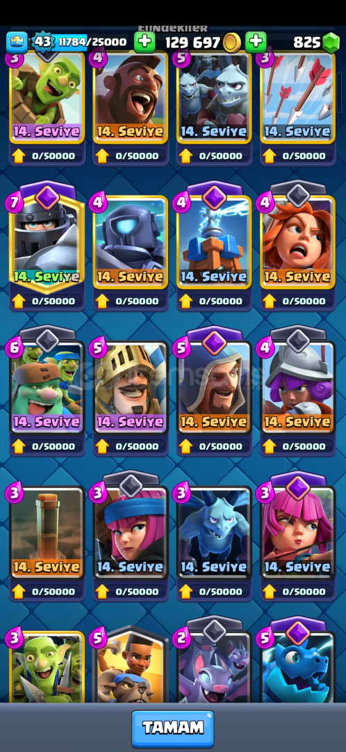 10000 KUPA⚡️ 7 evrimli 14 Seviye kartlar emojili 10000 KUPA⚡️ 7 evrimli 14 Seviye kartlar emojili