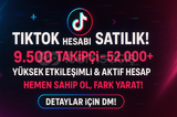 9500 takipçili aktif hesap