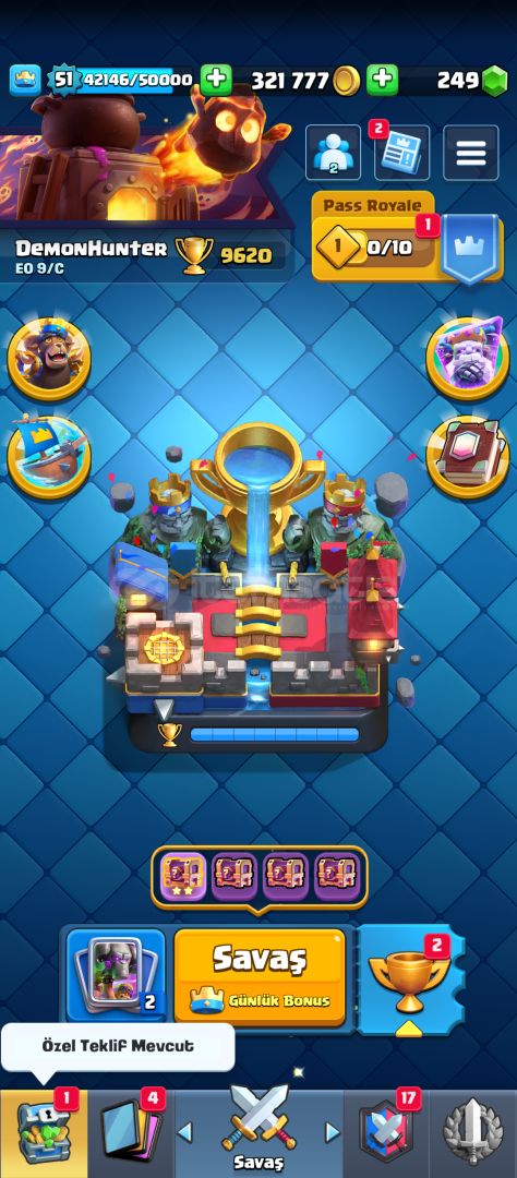 9600 kupa Clash Royale hesabı  9600 kupa Clash Royale hesabı